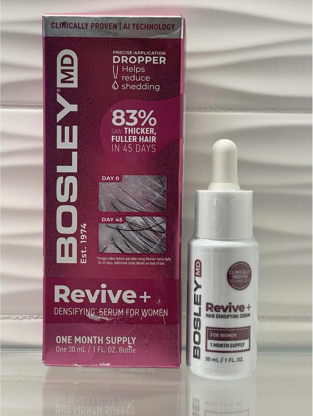 Bosley MD Revive+ Densifying Hair Serum Regrowth for Women 1 fl oz (1 mo supply)
